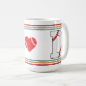 Vintage Retro Honkbal Letter D Ontwerp Koffiemok (Voorkant rechts)
