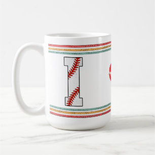 Vintage Retro Honkbal Letter I Sport Koffiemok