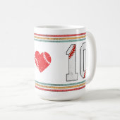 Vintage Retro Honkbal Nummer 10 Ontwerp Koffiemok (Voorkant rechts)