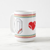 Vintage Retro Honkbal Nummer 10 Ontwerp Koffiemok (Voorkant links)