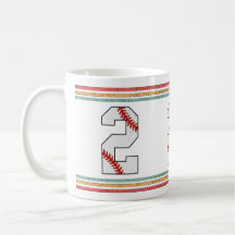Vintage Retro Honkbal Nummer 2 Kunstwerk