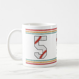 Vintage Retro Honkbal Nummer 5 Vervuild Koffiemok