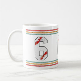 Vintage Retro Honkbal Nummer 6 Oude School Koffiemok