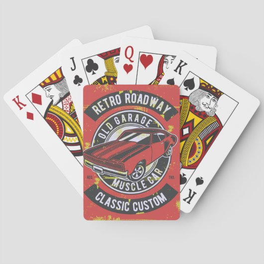 Vintage Retro Hot Rod Pokerkaarten (Achterkant)
