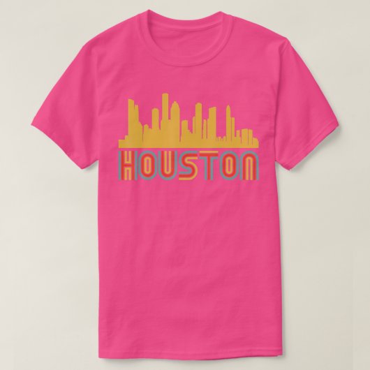 Vintage Retro Houston Texas Skyline T-shirt (Design voorkant)