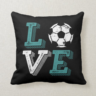 Vintage Retro I Love Soccer Player Sport Fan Kussen