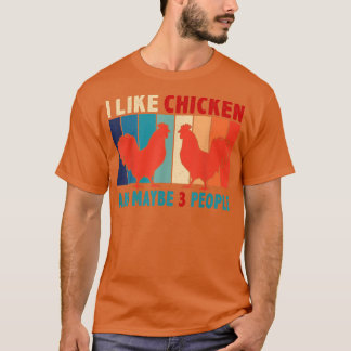 Vintage Retro Ik hou van kippen en misschien 3 men T-shirt