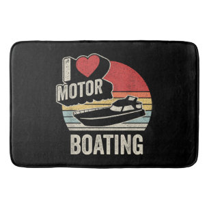 Vintage Retro Ik Hou Van Motorbootvaren Grappige B Badmat
