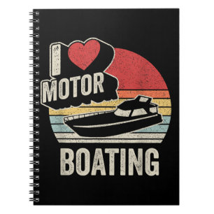 Vintage Retro Ik Hou Van Motorbootvaren Grappige B Notitieboek