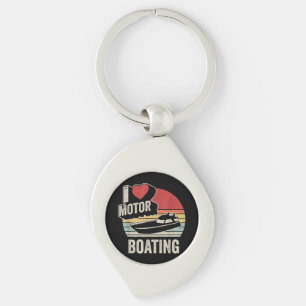 Vintage Retro Ik Hou Van Motorbootvaren Grappige B Sleutelhanger