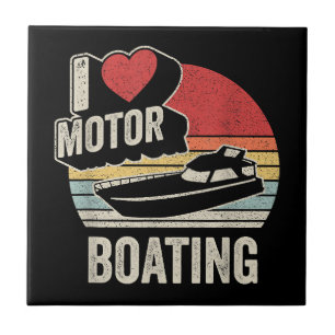 Vintage Retro Ik Hou Van Motorbootvaren Grappige B Tegeltje