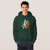 Vintage Retro Irish Flag Shamrock Hoodie (Voorkant volledig)