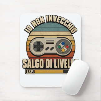 Vintage Retro Italiaanse Gamer Level Up Muismat