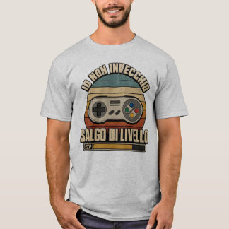 Vintage Retro Italiaanse Gamer Level Up T-shirt
