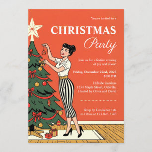 Vintage Retro jaren 50 Kerstfeest Kaart