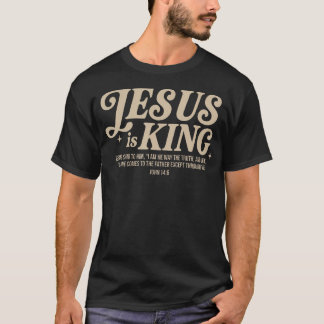 Vintage Retro Jezus Is Koning Naam Cadeau Voor Kin T-shirt
