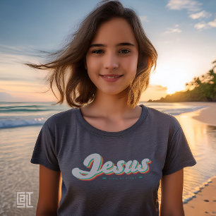 Vintage Retro Jezus Koning der Koningen T-shirt