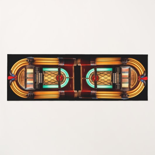 Vintage Retro Jukebox Yogamat (Voorkant (horizontaal))