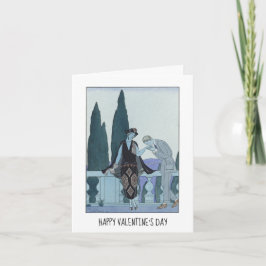 Vintage Retro Kapper Elegante Valentijnsdag Kaart