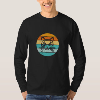 Vintage Retro Kat Zonsondergang T-shirt