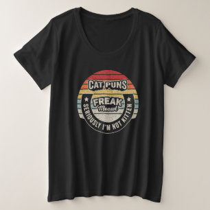 Vintage Retro Katten Woorden Spelen Freak Meowt Se Grote Maat T-shirt