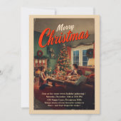 Vintage Retro Kerstfeest Kaart (Voorkant)