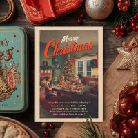 Vintage Retro Kerstfeest