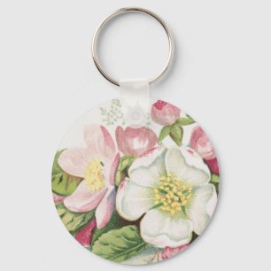 Vintage Retro Kerstkaart, Appelbloesem Sleutelhanger