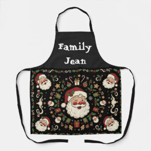 Vintage Retro Kerstman Op Maat Schort