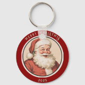 Vintage Retro Kerstman Sleutelhanger (Voorkant)