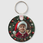 Vintage Retro Kerstman Sleutelhanger (Achterkant)