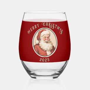 Vintage Retro Kerstman Wijnglas Zonder Voet