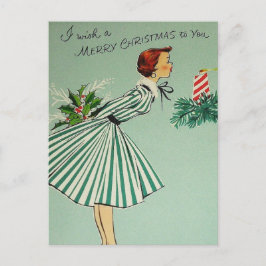 Vintage Retro Kerstmis Briefkaart