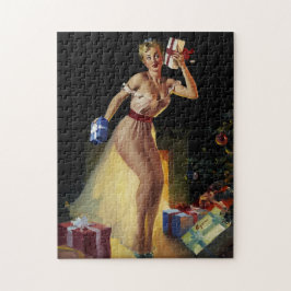 Vintage Retro Kerstmis met Pinup Legpuzzel