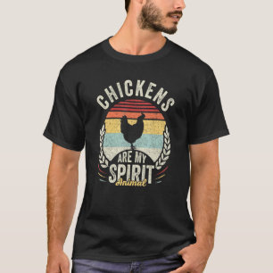 Vintage Retro Kippen Zijn Mijn Spirituele Dier Kip T-shirt