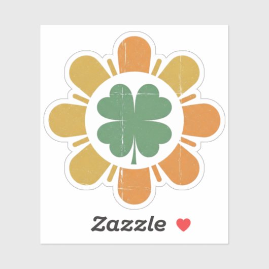 Vintage Retro Klaver Bloem Die-Cut Sticker - 70 (Vel)