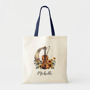Vintage Retro Kleuren Wilde Bloem Boho Bloemenvioo Tote Bag