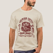 Vintage Retro Koffiedrinker T-Shirt (Voorkant)