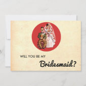 Vintage Retro Koppel Chic Rustieke Bruidsmeisje Ka Kaart (Voorkant)