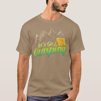 Vintage Retro Laten we gaan kamperen Athe Mountain T-shirt