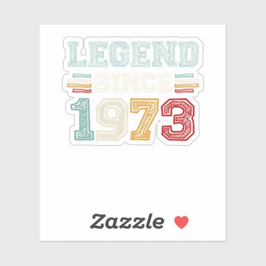 Vintage Retro Legend Since 1973 Sticker (Vel)