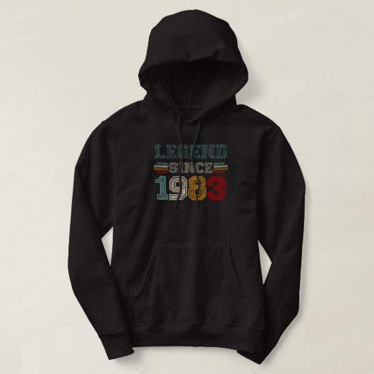 Vintage Retro Legend Since 1983 Hoodie (Design voorkant)