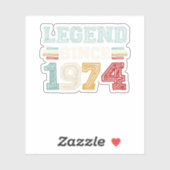 Vintage Retro Legend sinds 1974 Sticker (Vel)