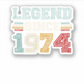 Vintage Retro Legend sinds 1974 Sticker (Voorkant)