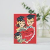 Vintage Retro leraar Valentijnsdag Feestdagenkaart (Staand voorkant)