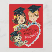 Vintage Retro leraar Valentijnsdag Feestdagenkaart (Voorkant)