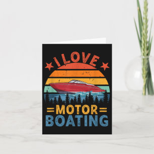 Vintage Retro Liefde Motorboot Grappige Snelboot Kaart