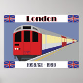 Vintage Retro London Train Briefkaart Poster (Voorkant)