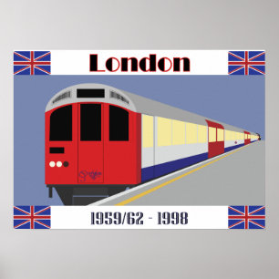 Vintage Retro London Train Briefkaart Poster
