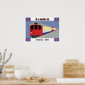 Vintage Retro London Train Briefkaart Poster (Keuken)